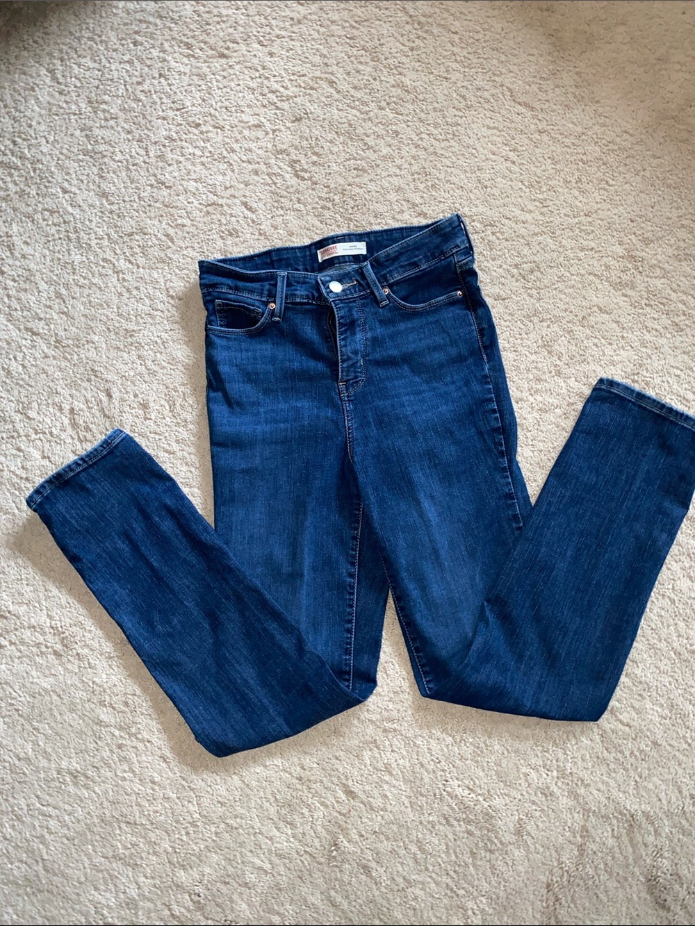 Signature by Levi Strauss Dark Blue Skinny Jeans - High Rise